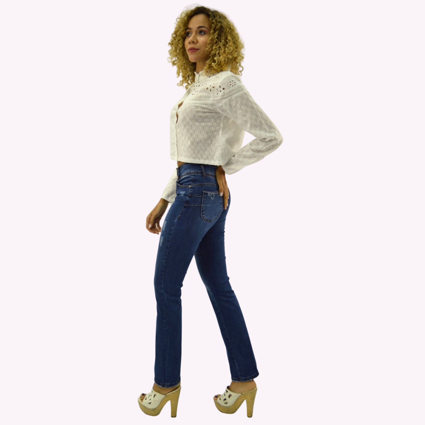 JEANS RECTO T.A.  PUSH UP AZUL TENTATION - 2