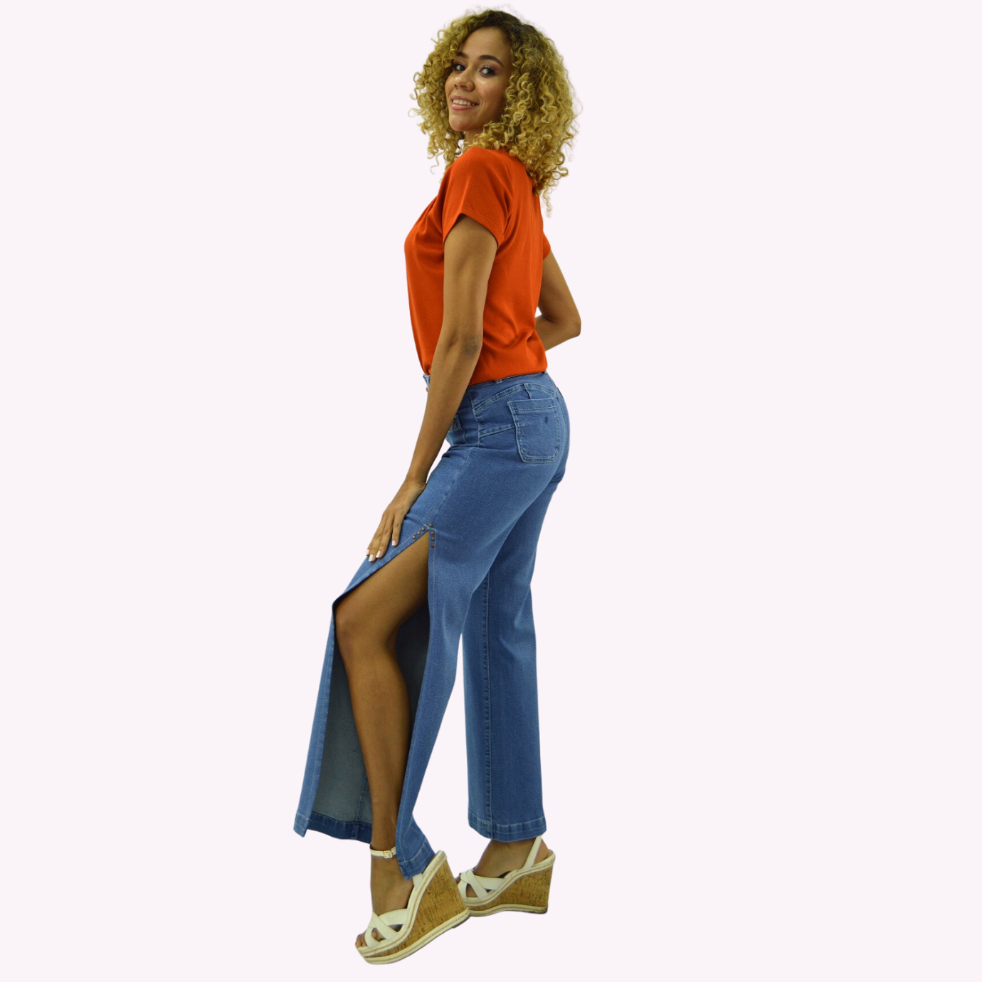 JEANS PALAZZO ABERTURA COSTADO AZUL TENTATION - 2