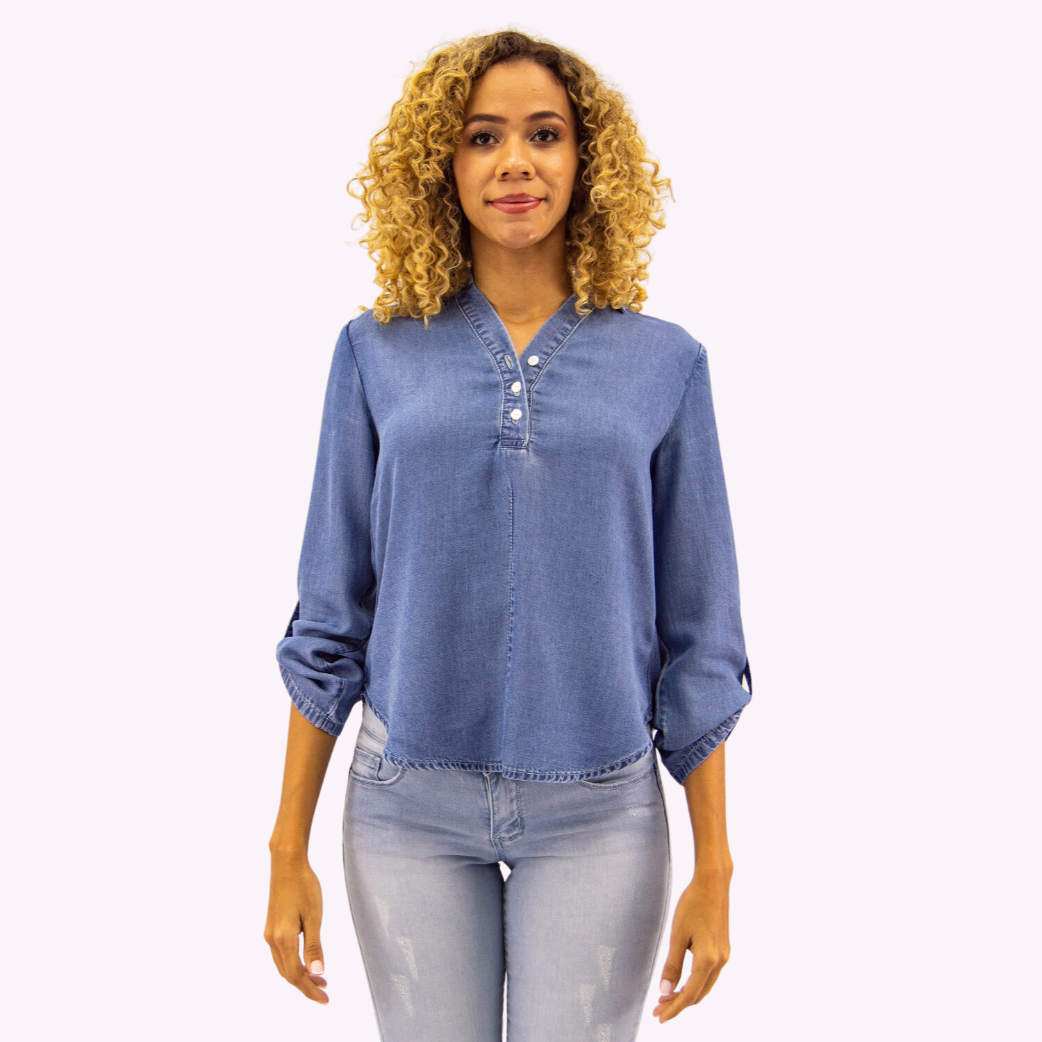 BLUSON TENCEL AZUL TENTATION - 1