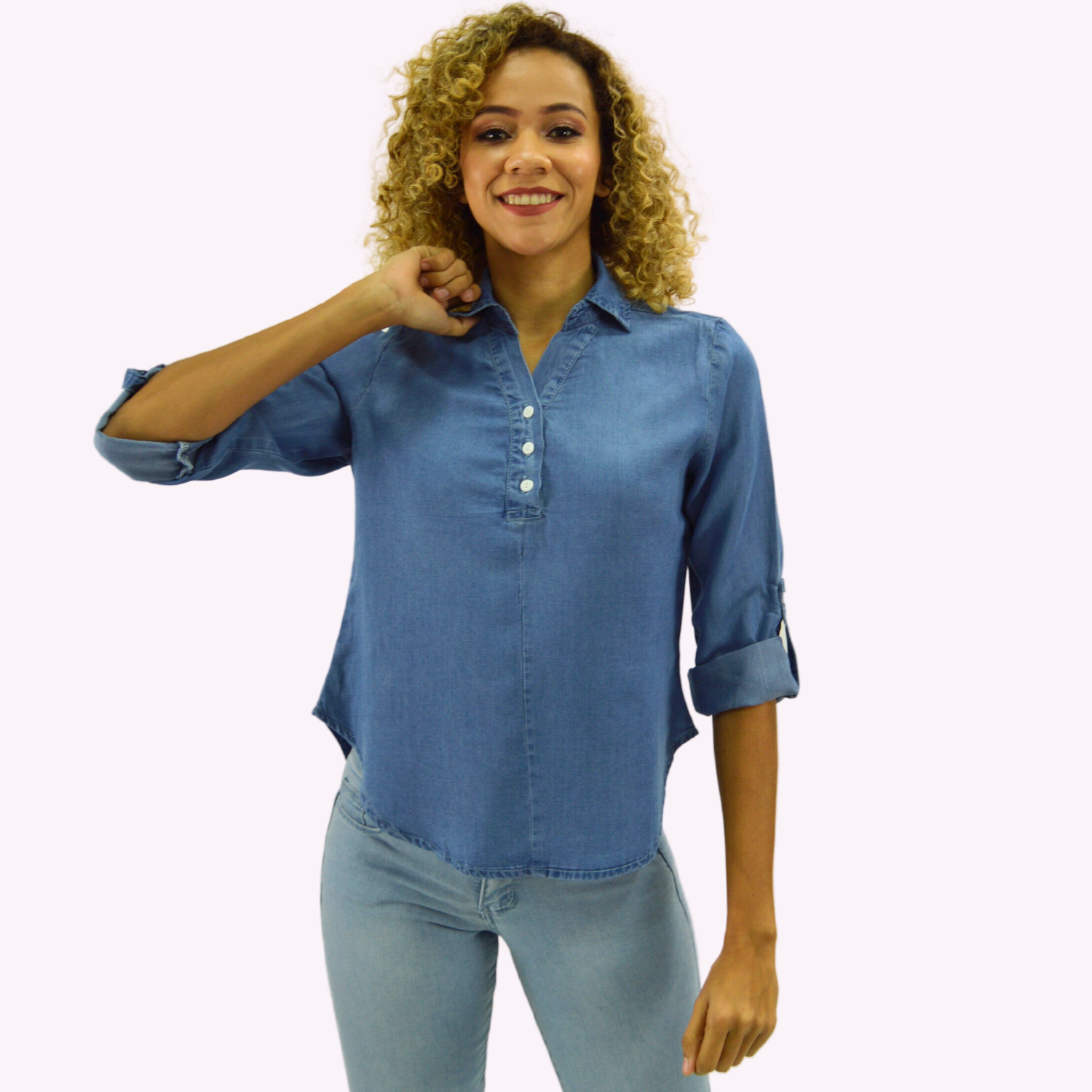 BLUSON TENCEL AZUL TENTATION - 4