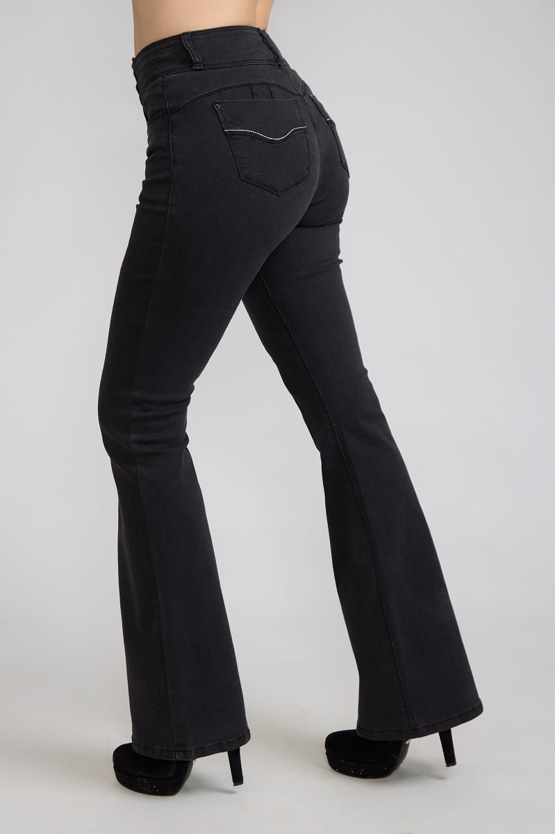 JEANS FLARE PUSH UP GRIS TENTATION - 3