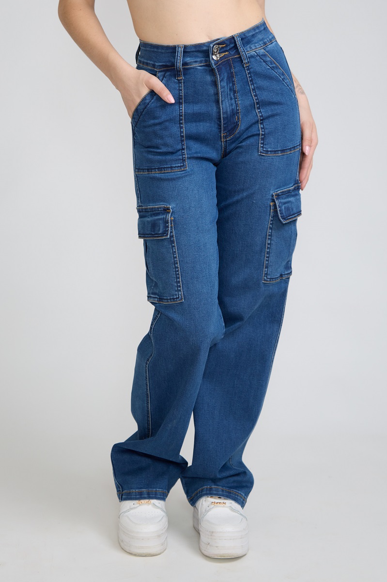 JEANS CARGO PUSH UP AZUL TENTATION - 2