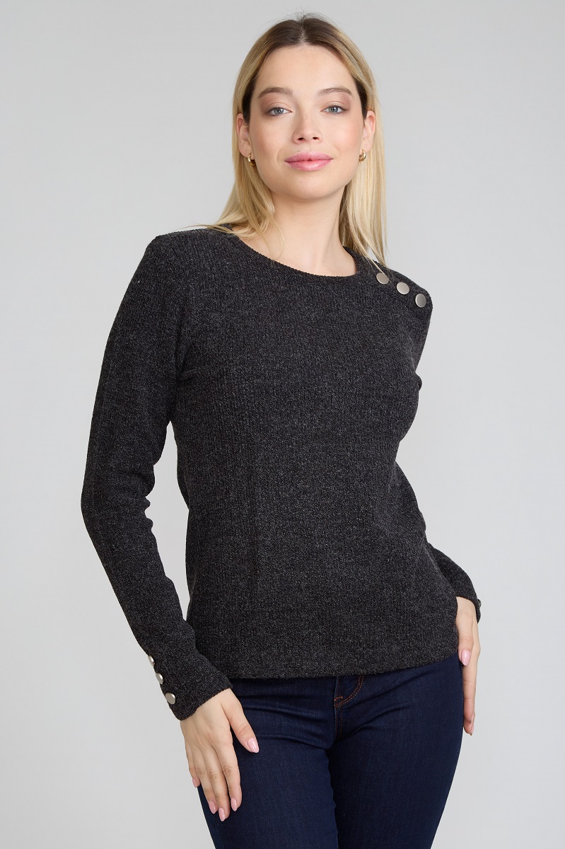 POLERA BOTON HOMBRO BLACK TENTATION - 1
