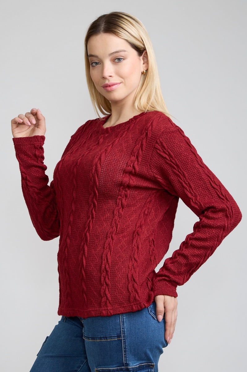 SWEATER TRENZADO LADRILLO TENTATION - 2
