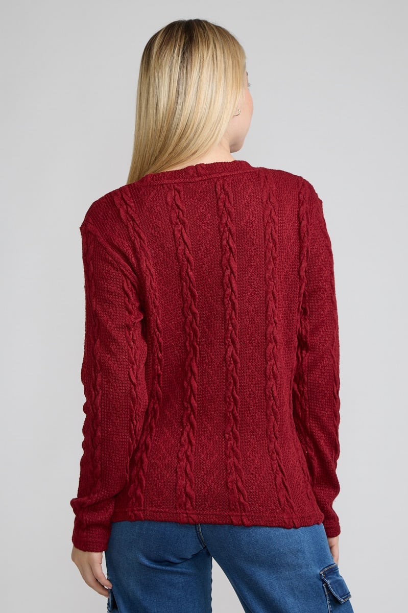 SWEATER TRENZADO LADRILLO TENTATION - 3