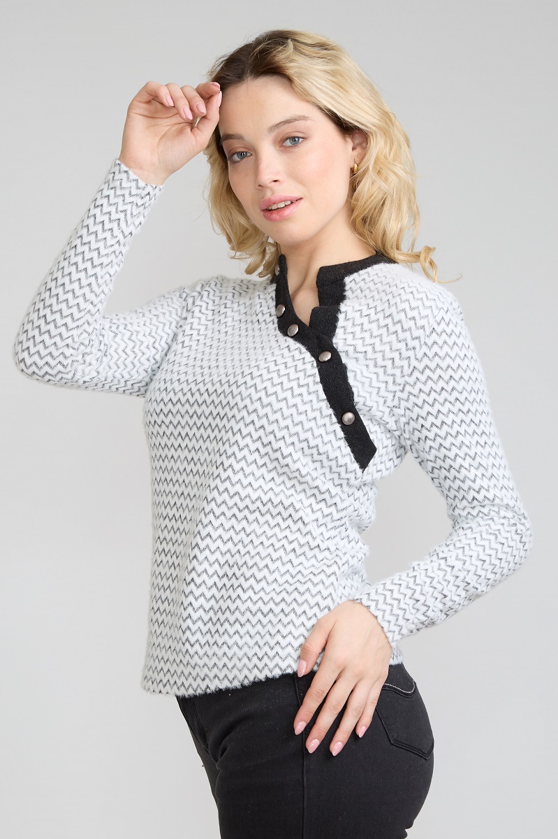 SWEATER ANGORA BICOLOR BLACK TENTATION - 2