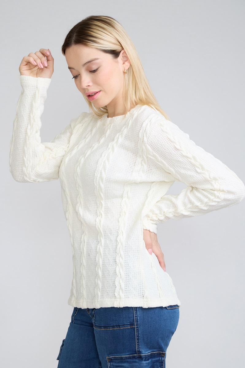 SWEATER TRENZADO BLANCO TENTATION - 2