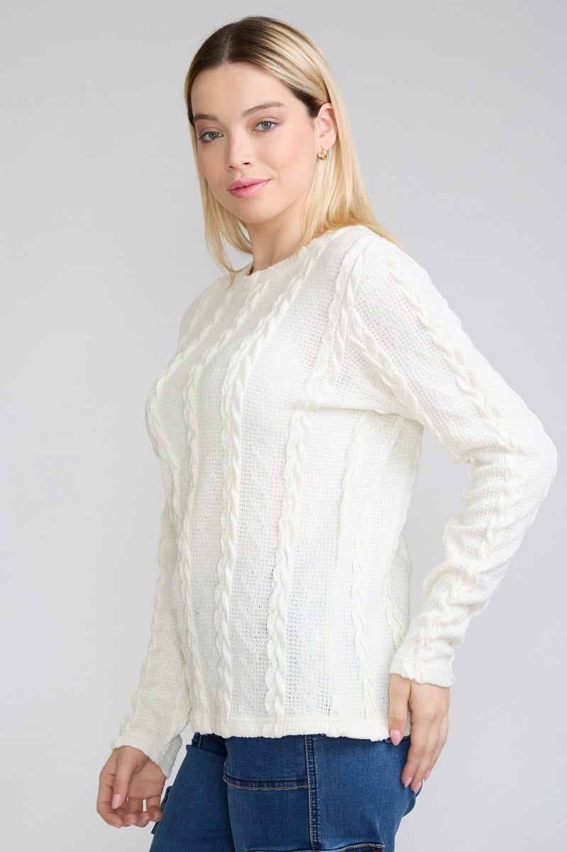 SWEATER TRENZADO BLANCO TENTATION - 3