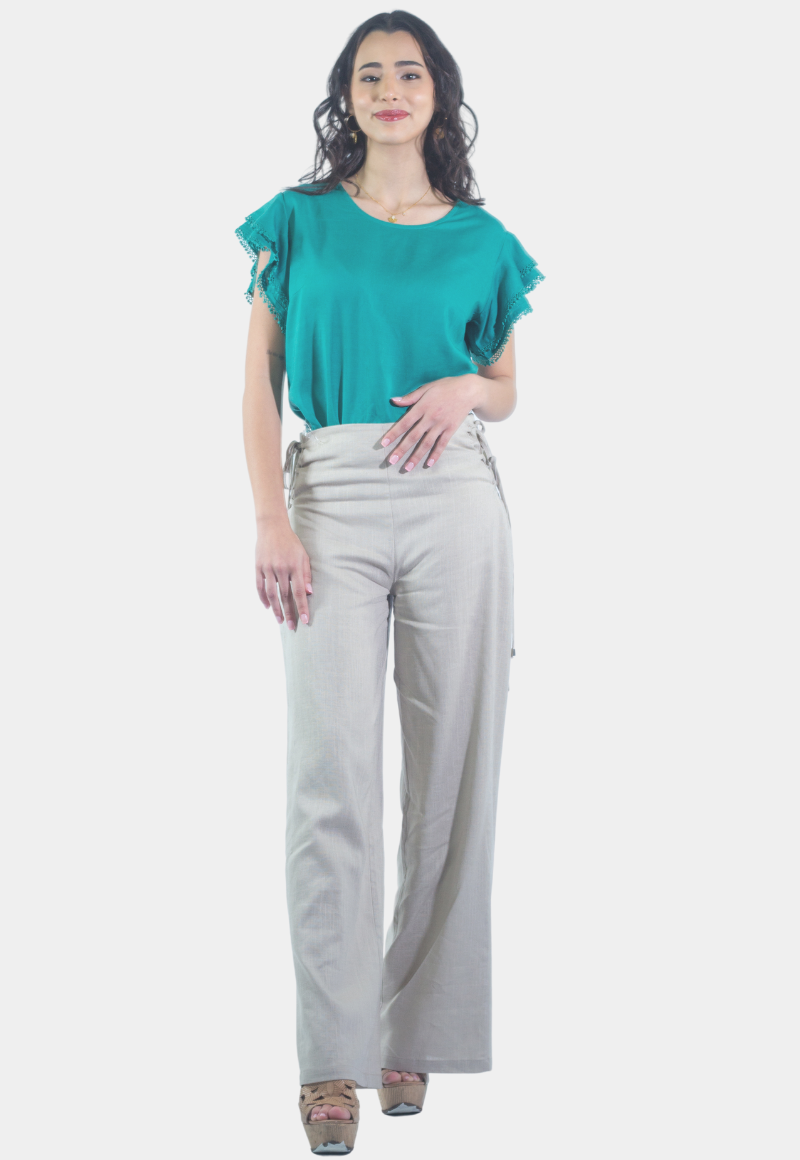 PANTALÓN PALAZZO REGULAR FIT MUJER TENTATION ARENA PALAZZO AMARRA COSTANDO - 1
