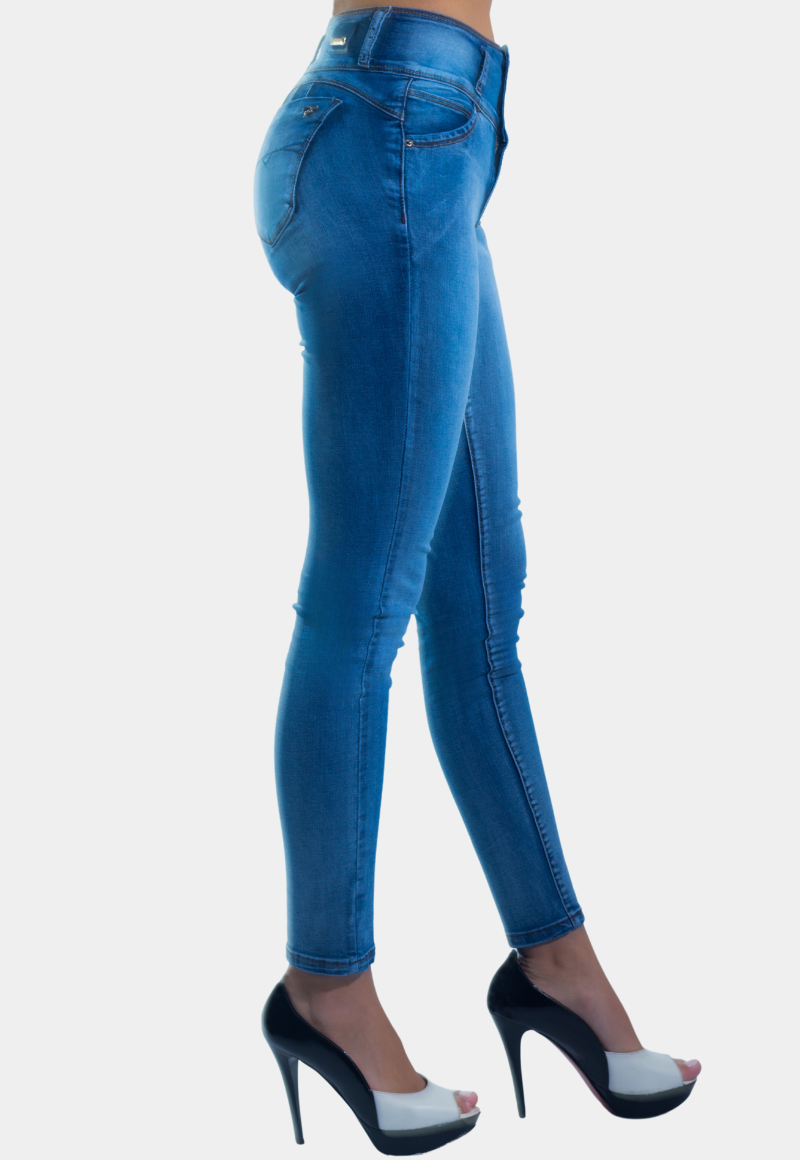 JEANS SKINNY MUJER TENTATION AZUL PITILLO FOCALIZADO T.A. PUSH UP - 2