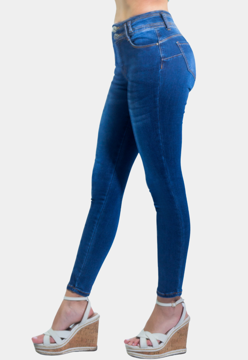 JEANS SKINNY MUJER TENTATION AZUL PITILLO FOCALIZADO T.A. PUSH UP - 2