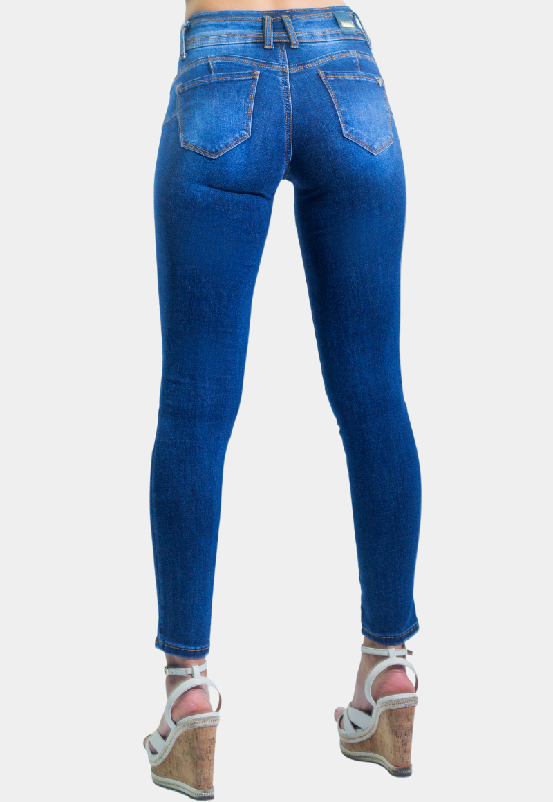 JEANS SKINNY MUJER TENTATION AZUL PITILLO FOCALIZADO T.A. PUSH UP - 3