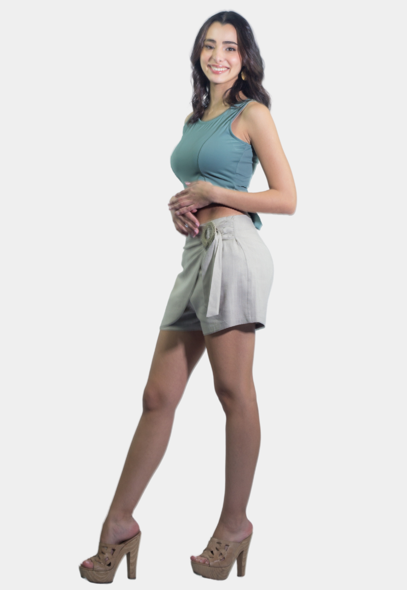 SHORT CRUZADO REGULAR FIT MUJER TENTATION ARENA - 2