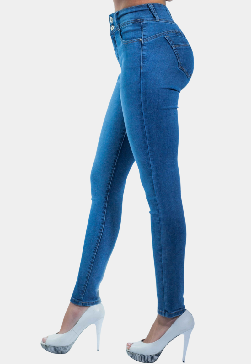 JEANS SKINNY MUJER TENTATION AZUL PITILLO FOCALIZADO T.A. PUSH UP - 2