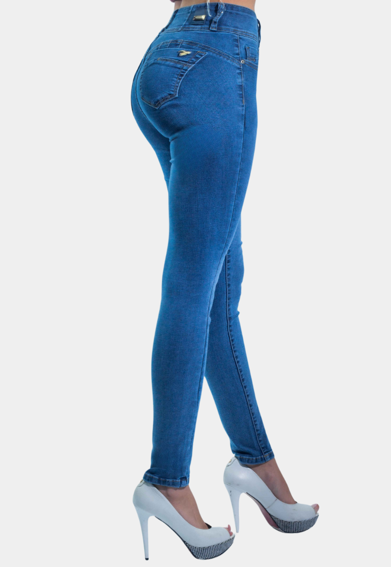 JEANS SKINNY MUJER TENTATION AZUL PITILLO FOCALIZADO T.A. PUSH UP - 3
