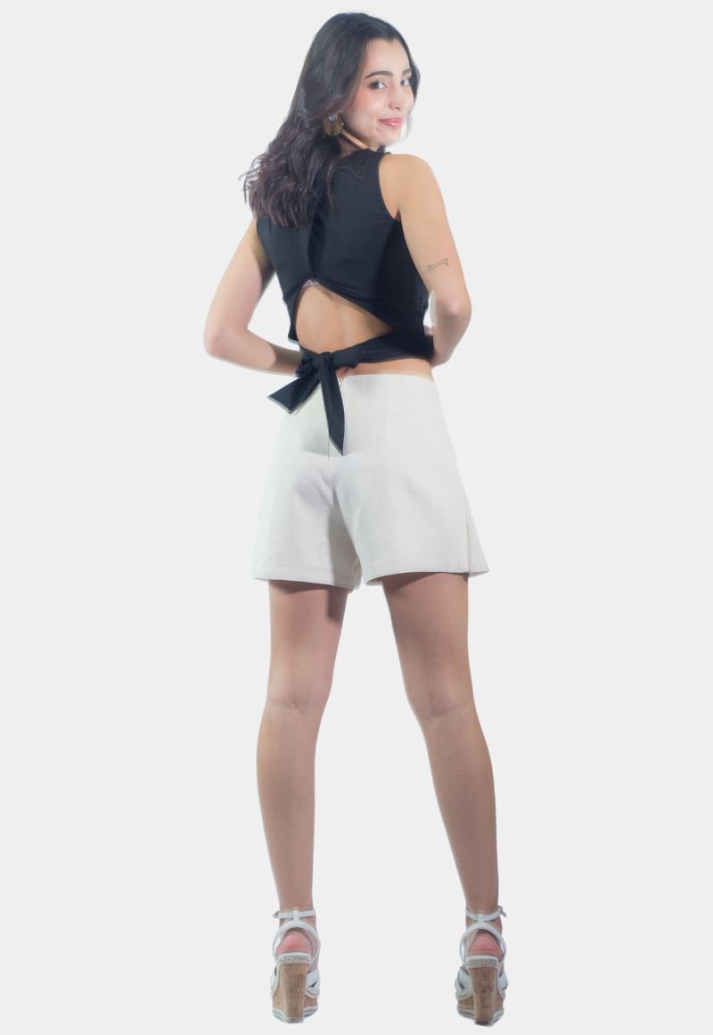 SHORT CRUZADO REGULAR FIT MUJER TENTATION MARFIL - 3