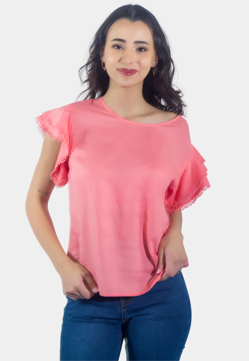 BLUSON BRODERIE MANGA ROSA TENTATION - 1