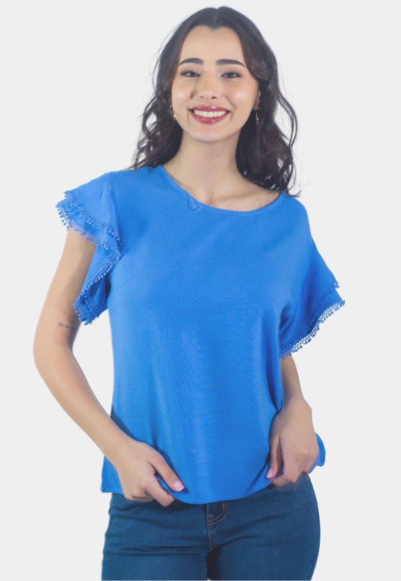 BLUSON BRODERIE MANGA AZUL TENTATION - 1