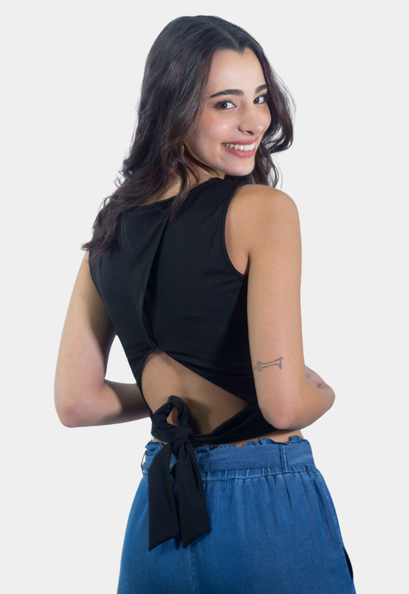 TOP POLIAMIDA AMARRA BLACK TENTATION - 3