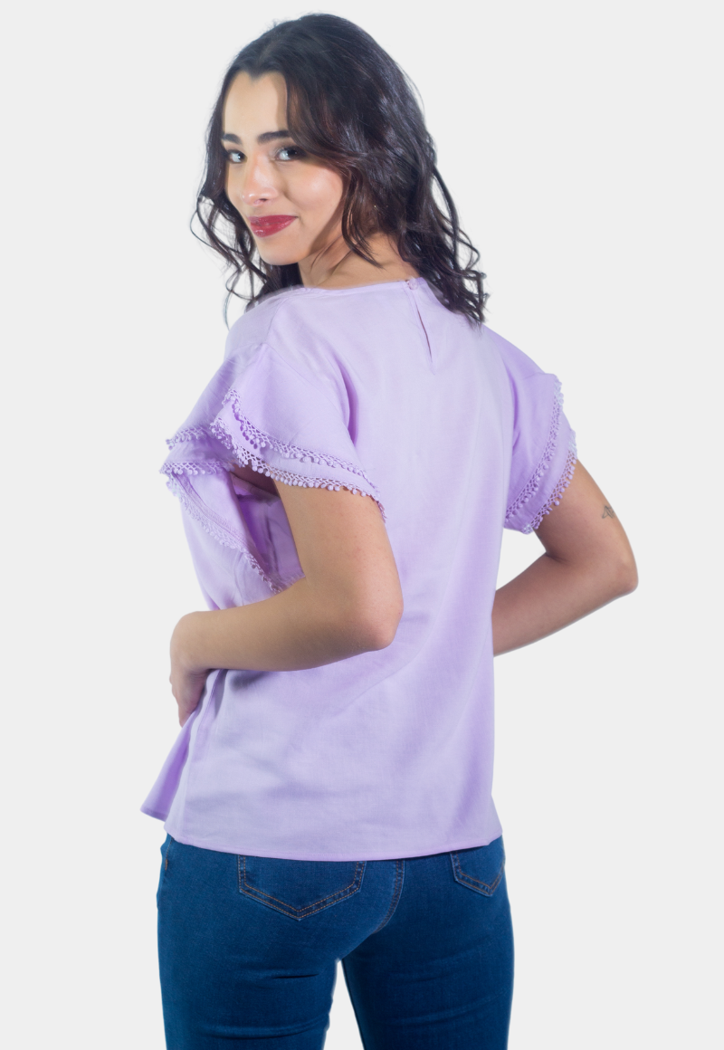 BLUSON BRODERIE MANGA LILA TENTATION - 3