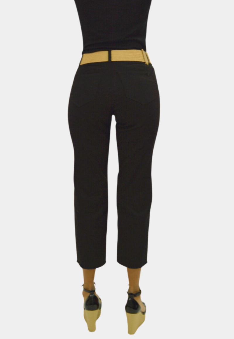PANTALÓN CAPRI ALGODÓN CROP MUJER TENTATION BLACK GABARDINA TIRO ALTO PUSH UP - 3