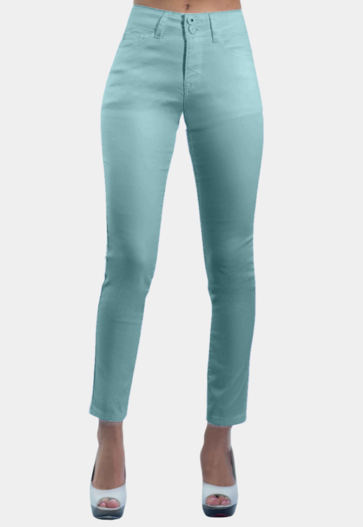 PANTALON SKINNY TIRO ALTO PUSH UP VERDE TENTATION - 1