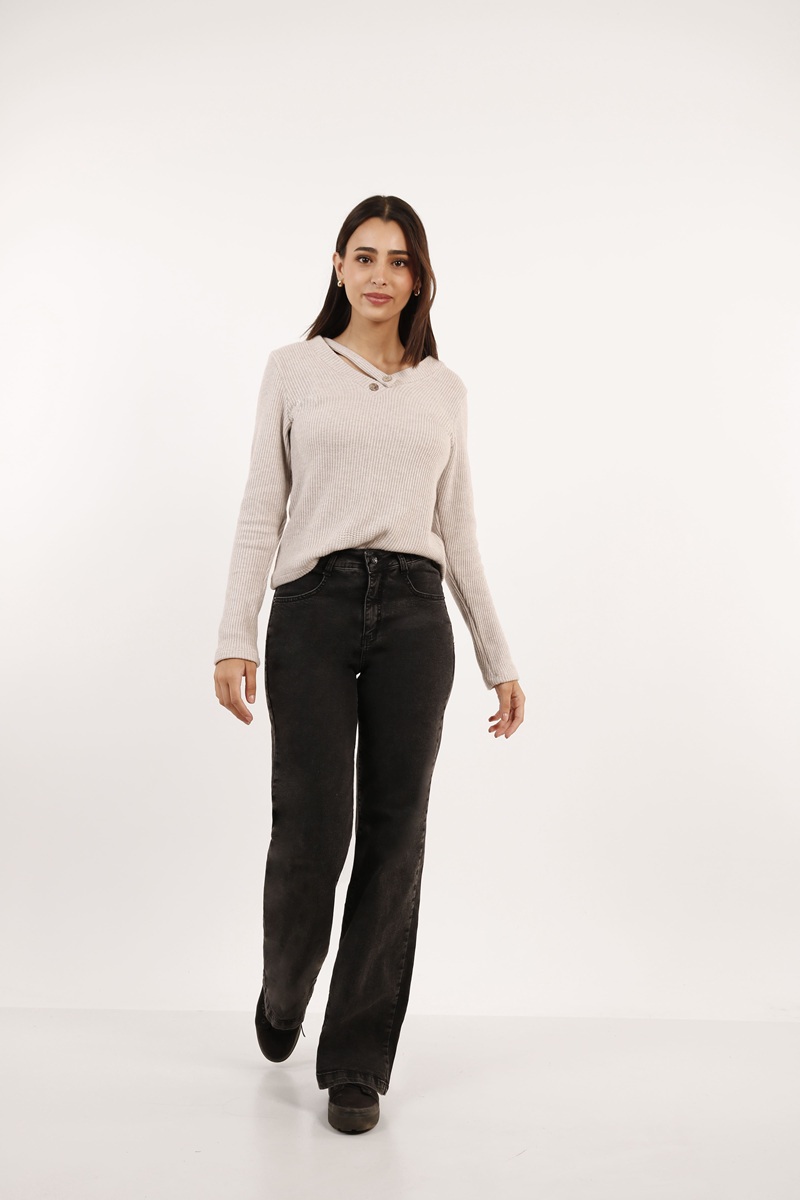 JEAN LARGO OVERSIZE MUJER TENTATION NEGRO WIDE LEG NEVADO - 1