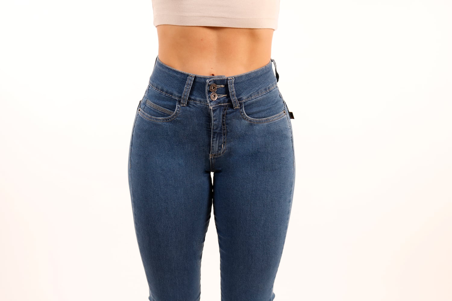 JEAN LARGO MUJER TENTATION AZUL SEMI RECTO T.A. PUSH UP - 4