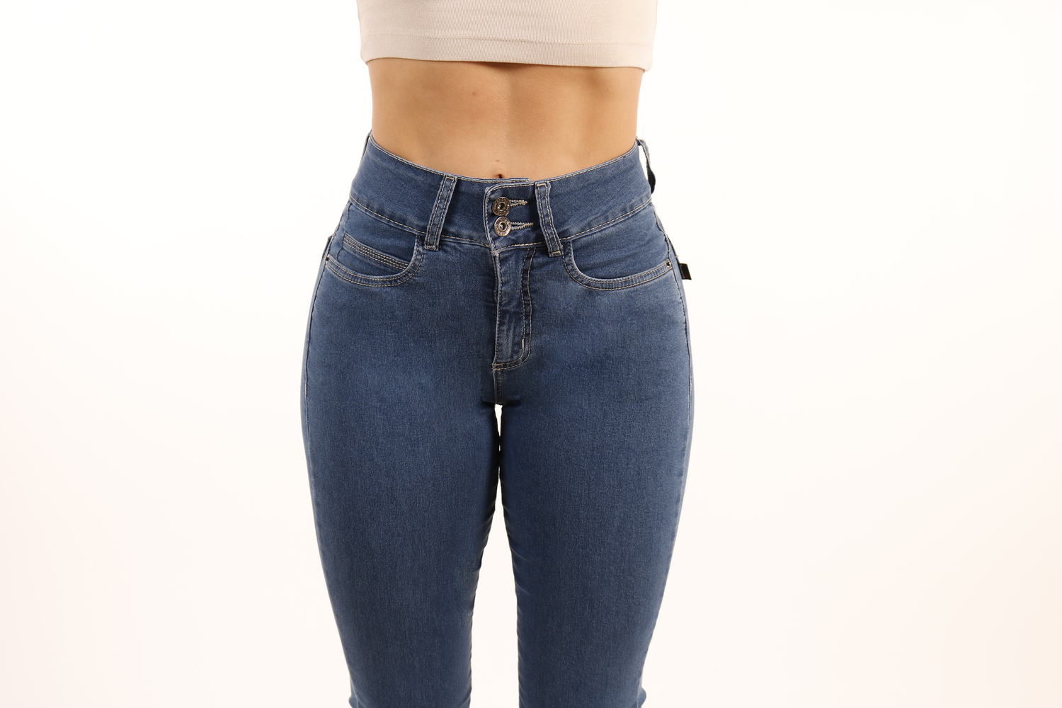 JEAN LARGO MUJER TENTATION AZUL SEMI RECTO T.A. PUSH UP - 4