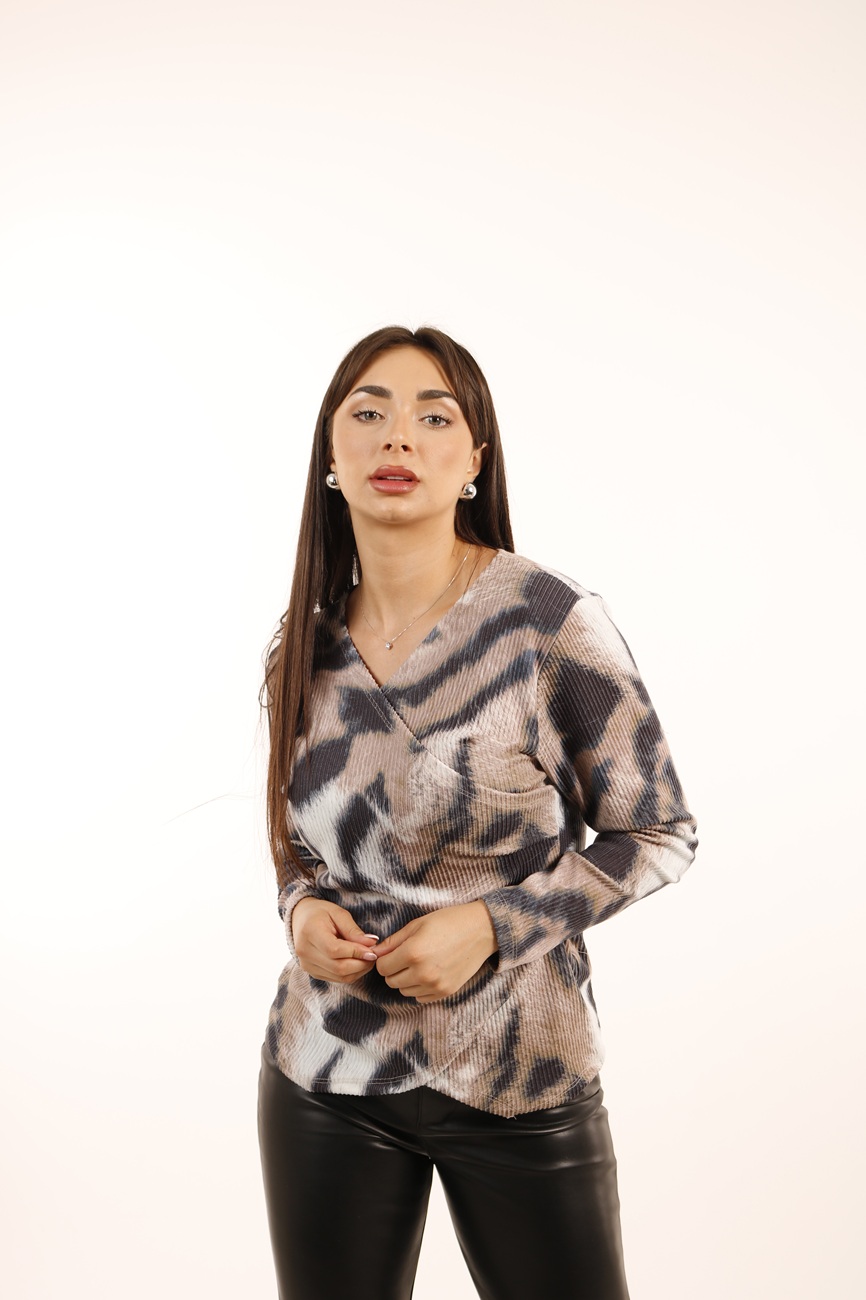 POLERA CRUZADA ANGORA CAMEL TENTATION - 1