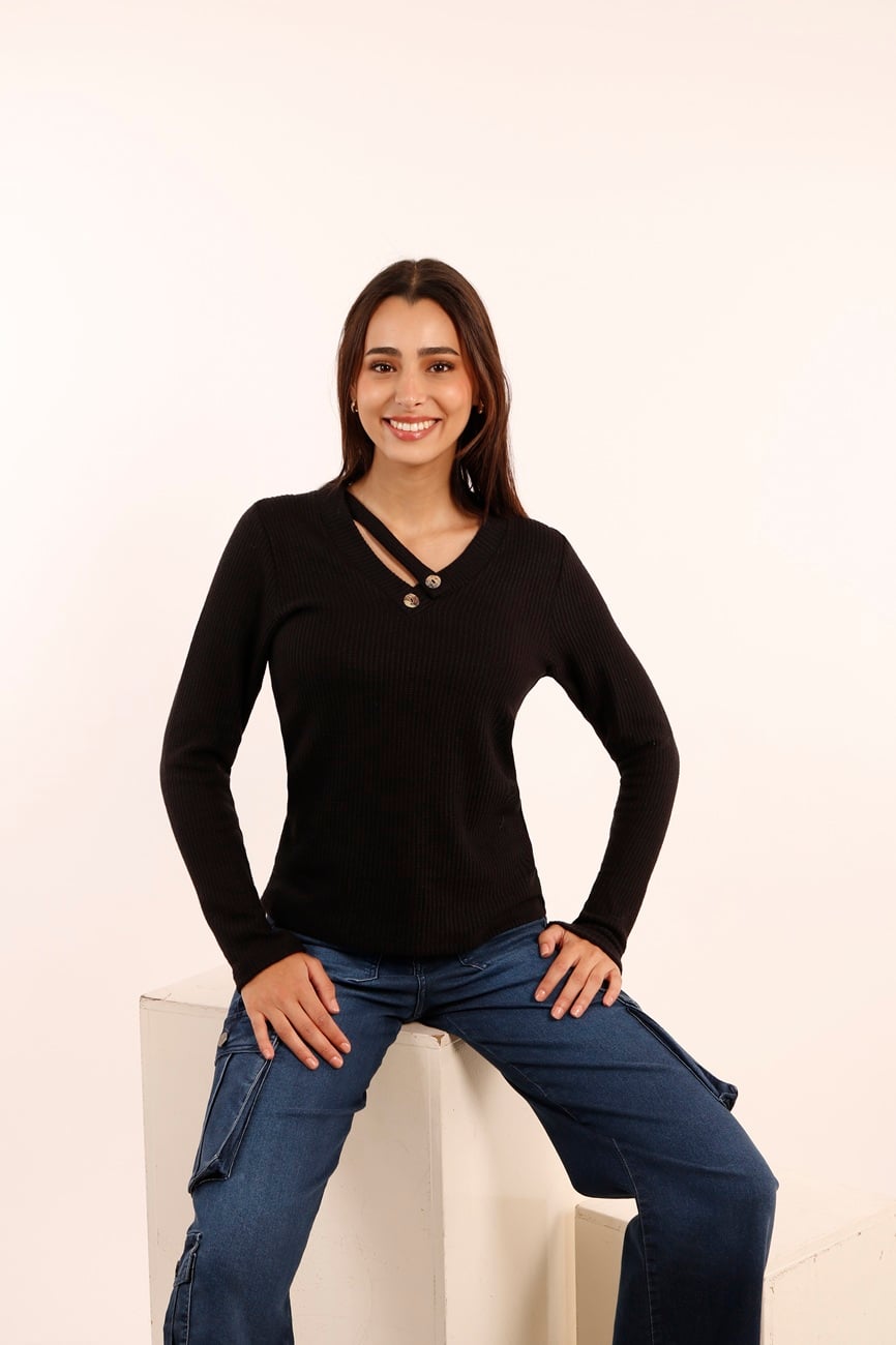 SWEATER CANUTON CIANA  BLACK TENTATION - 1