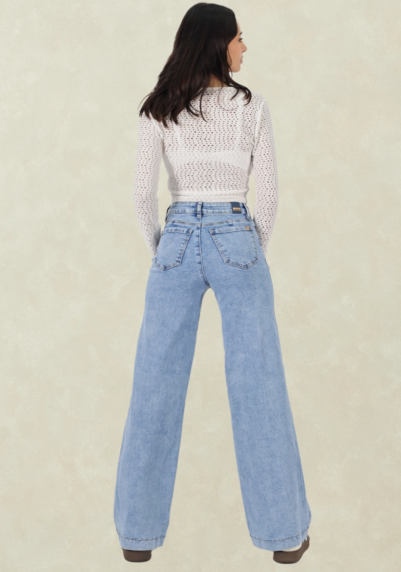 WIDE LEG T.A. PUSH UP CELESTE - 2