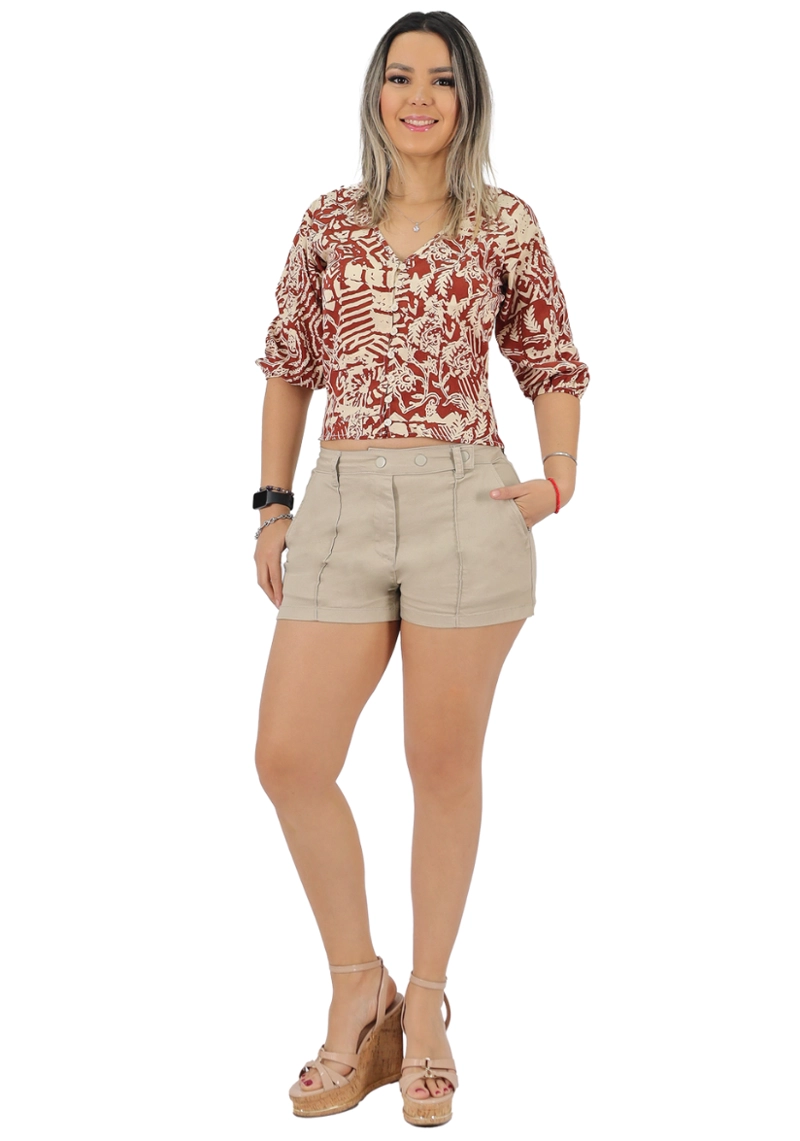 SHORT GABARDINA BOTON PRETINA ARENA - 1