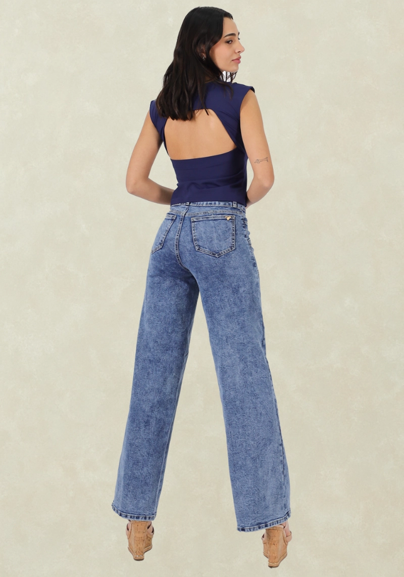 WIDE LEG TIRO ALTO PUSH UP AZUL - 2