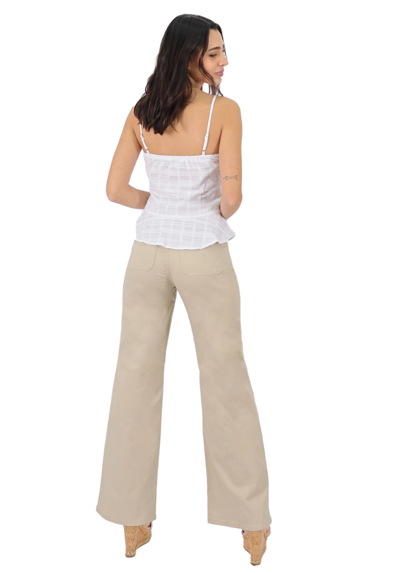 WIDE LEG GABARDINA TIRO ALTO ARENA - 2