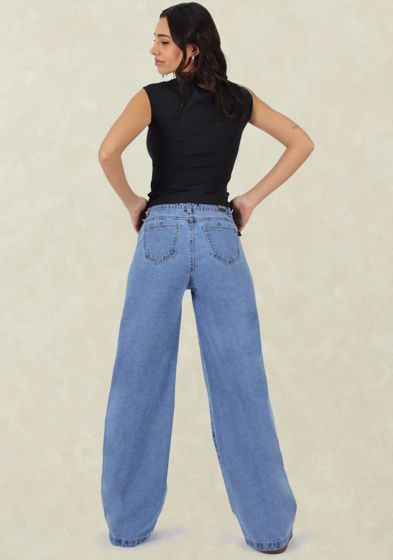 WIDE LEG CELESTE CORTE PIERNA - 2