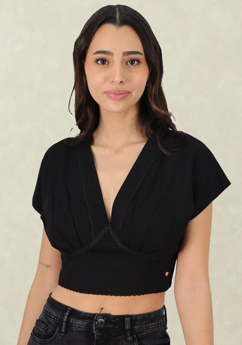 PETO LINO BRODERIE BLACK TENTATION - 1