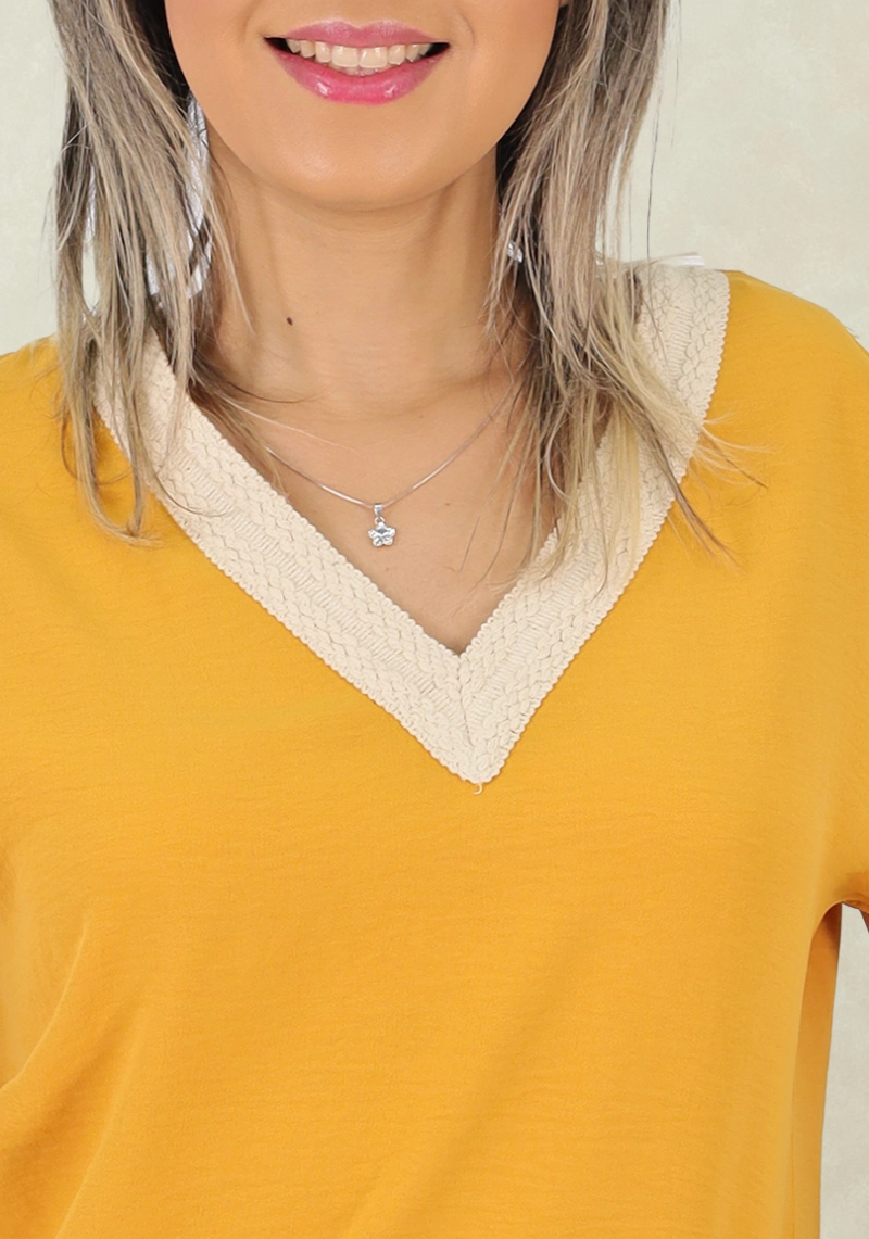 BLUSON  APLIC. MACRAME MOSTAZA TENTATION - 3