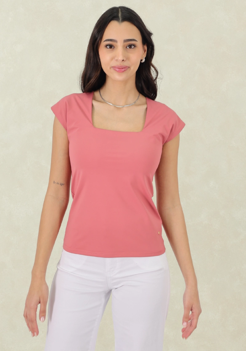 TOP CUELLO CUADRADO ROSA TENTATION - 1