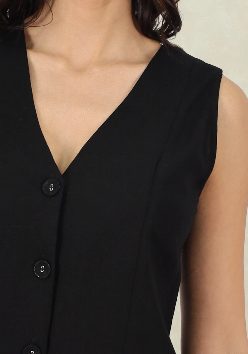GILET LINO VISCOSA BLACK TENTATION - 3