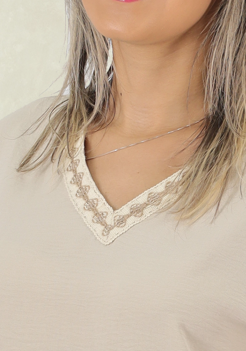 BLUSON  APLIC. MACRAME BEIGE TENTATION - 3