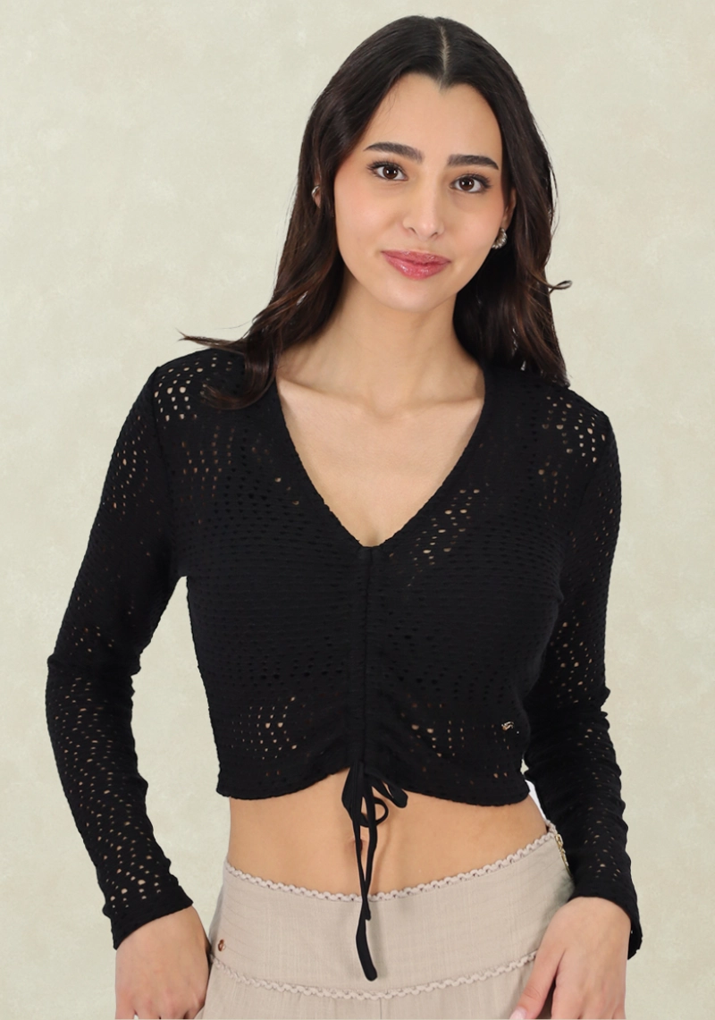 TOP CROP AJUSTABLE NEGRO TENTATION - 1