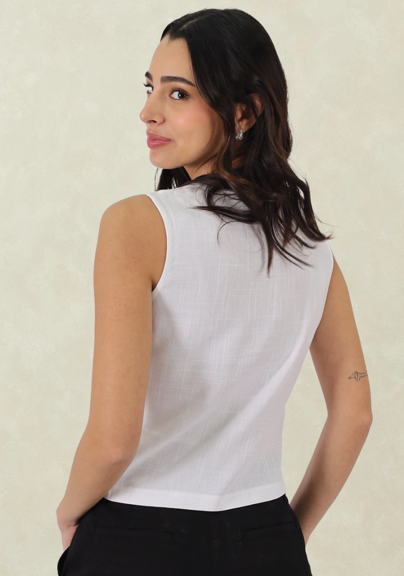 GILET LINO VISCOSA BLANCO TENTATION - 2