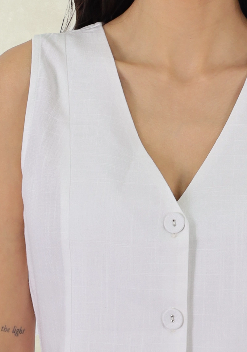 GILET LINO VISCOSA BLANCO TENTATION - 3