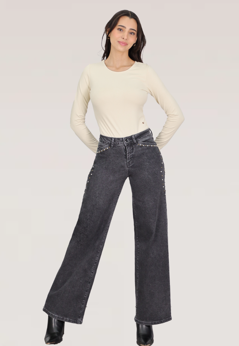 WIDE LEG TACHAS  TIRO MEDIO - 1