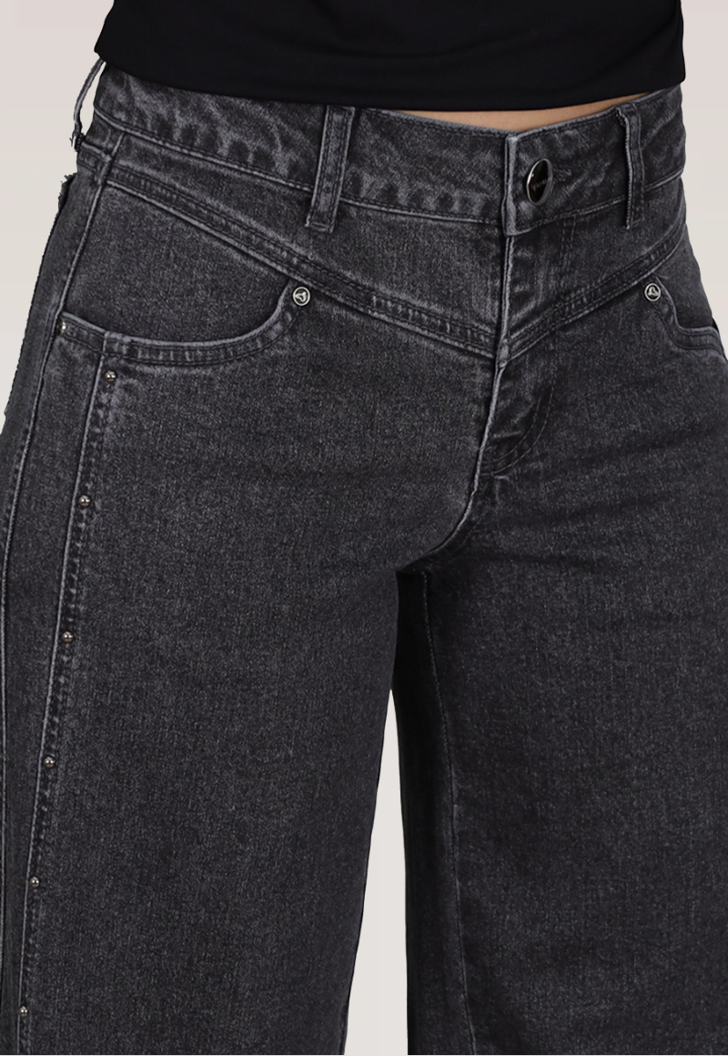 WIDE LEG TACHAS Y CORTE TIRO MEDIO - 3