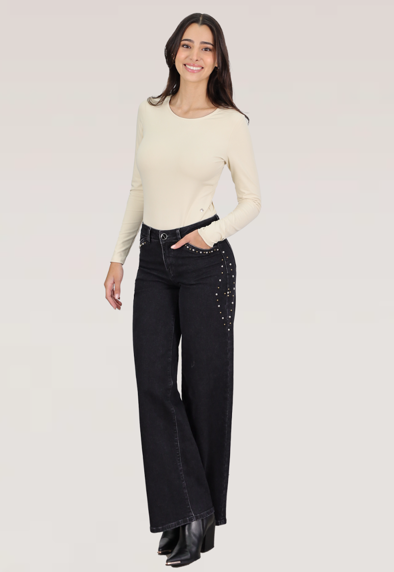 WIDE LEG TACHAS  TIRO MEDIO - 1