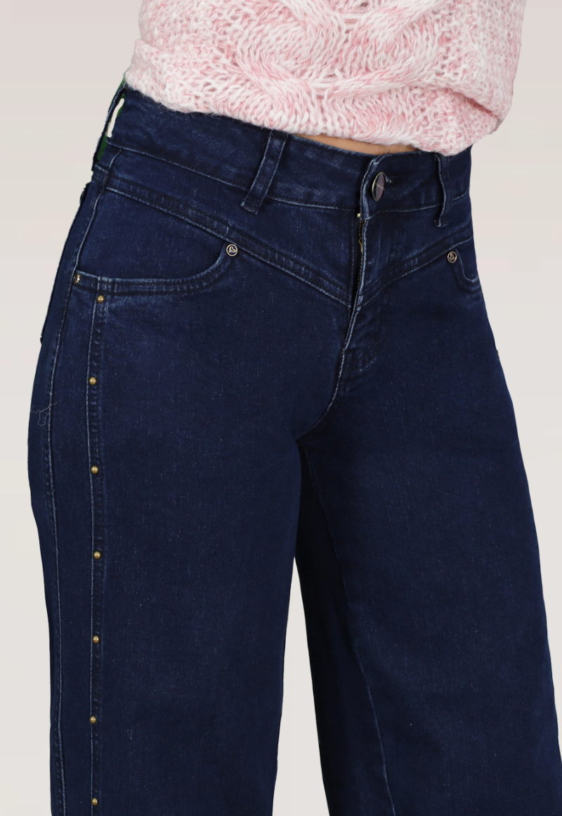 WIDE LEG TACHAS Y CORTE TIRO MEDIO - 2