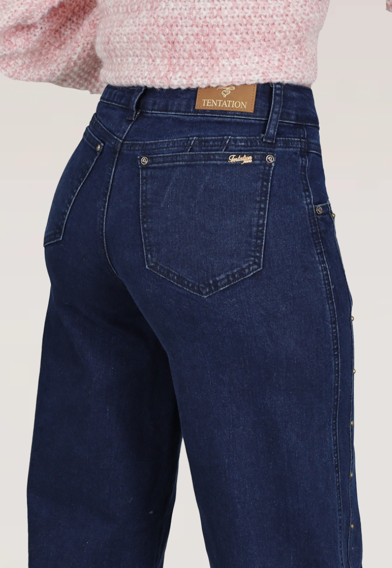 WIDE LEG TACHAS Y CORTE TIRO MEDIO - 3