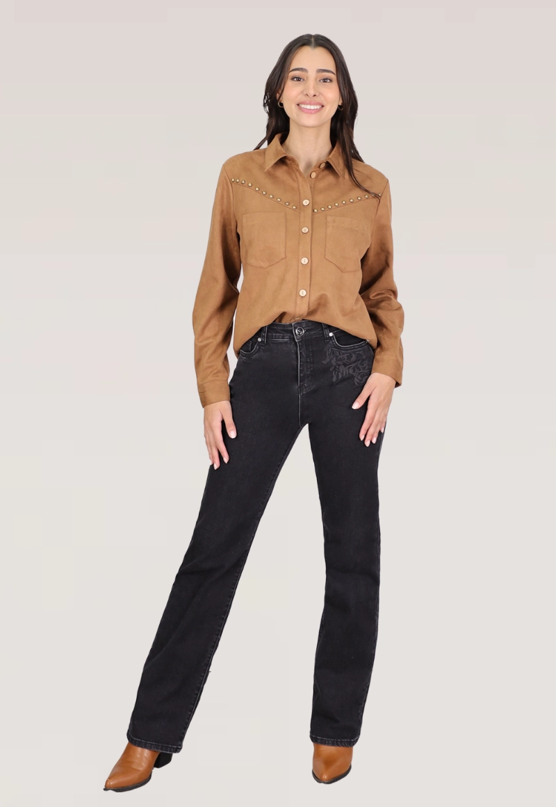 JEANS RECTO BORDADO T.ALTO - 1